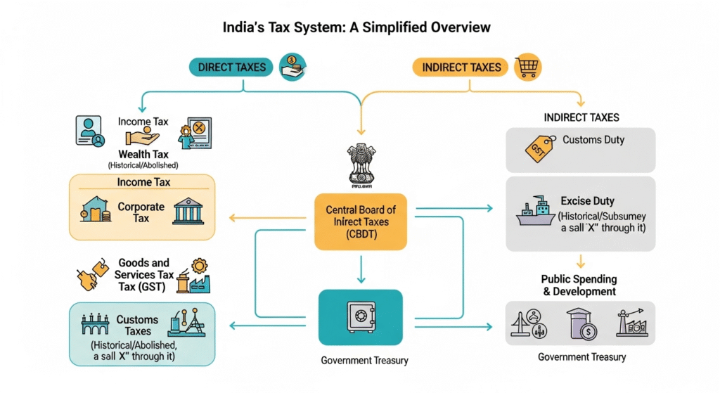 भारत में कर प्रणाली: स्पष्टता के लिए सरल इन्फोग्राफिक चार्ट